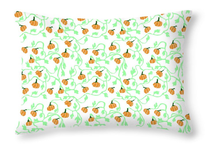 Pumpkin Vines Pattern - Throw Pillow