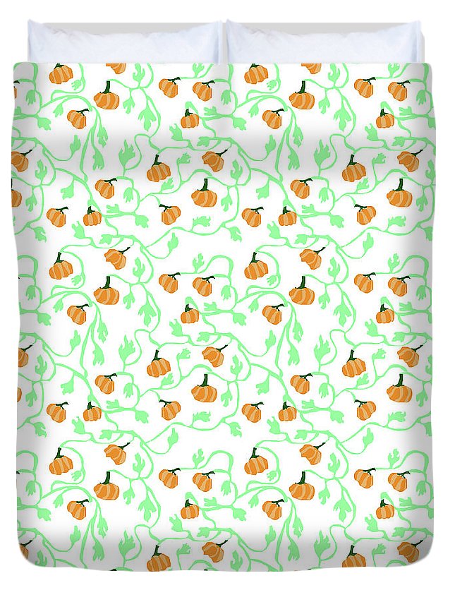 Pumpkin Vines Pattern - Duvet Cover