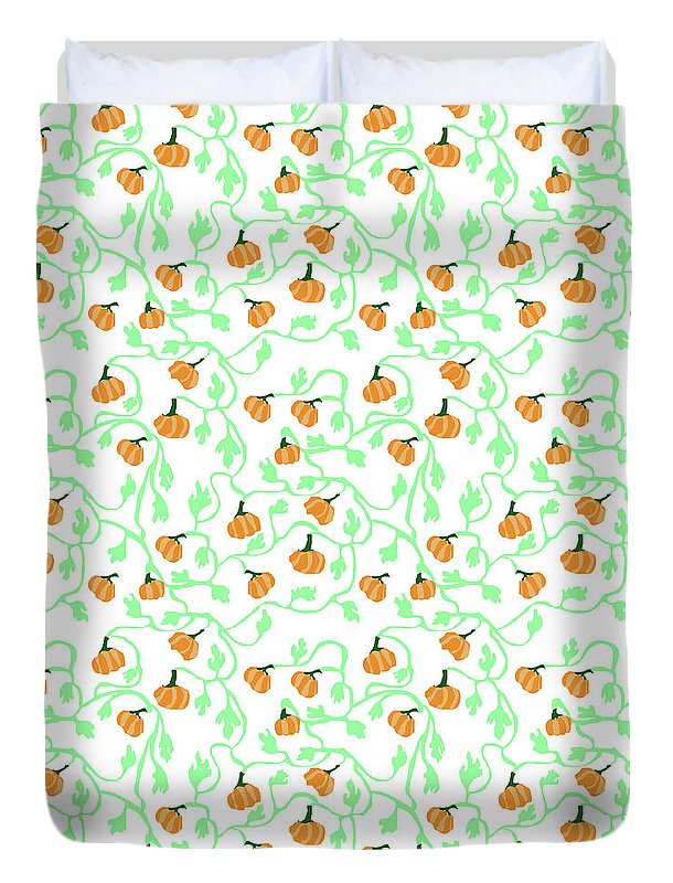 Pumpkin Vines Pattern - Duvet Cover