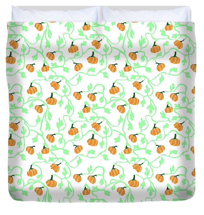 Pumpkin Vines Pattern - Duvet Cover