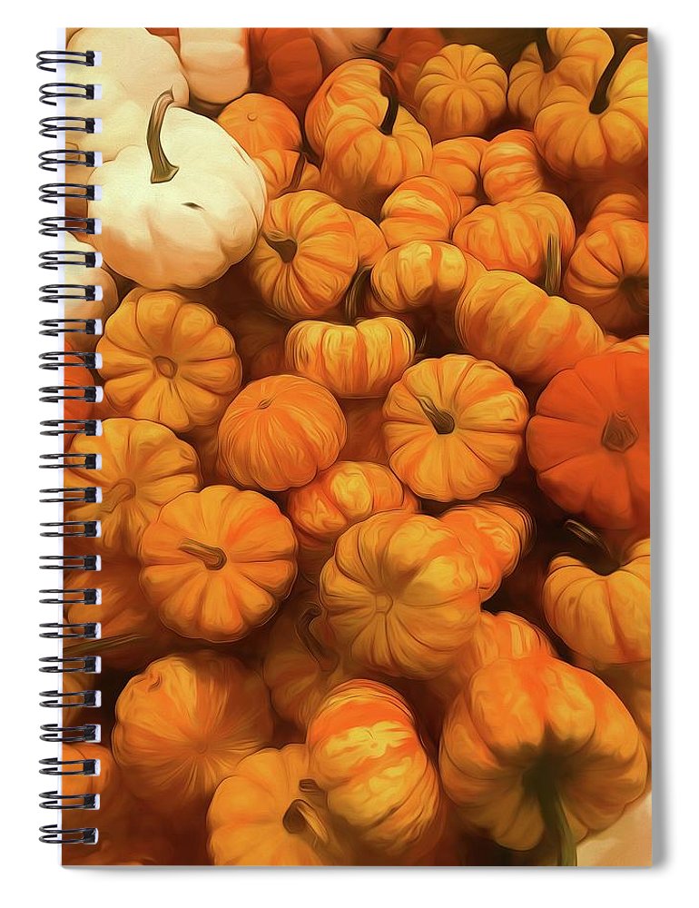 Pumpkins Tiny Gourds Pile - Spiral Notebook