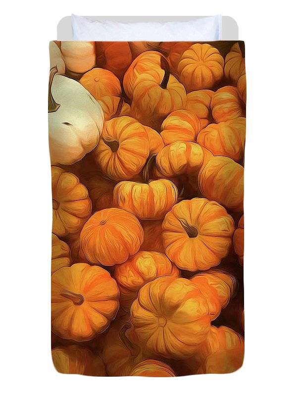 Pumpkins Tiny Gourds Pile - Duvet Cover