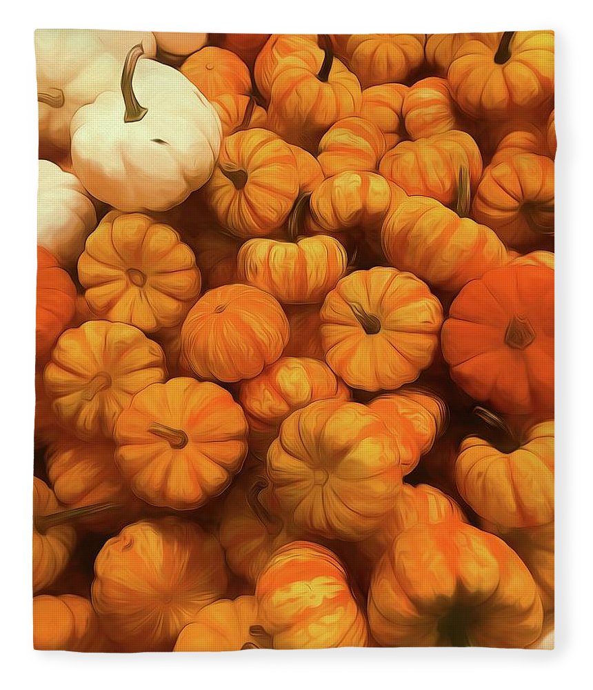 Pumpkins Tiny Gourds Pile - Blanket