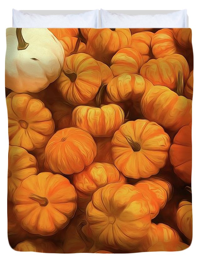 Pumpkins Tiny Gourds Pile - Duvet Cover