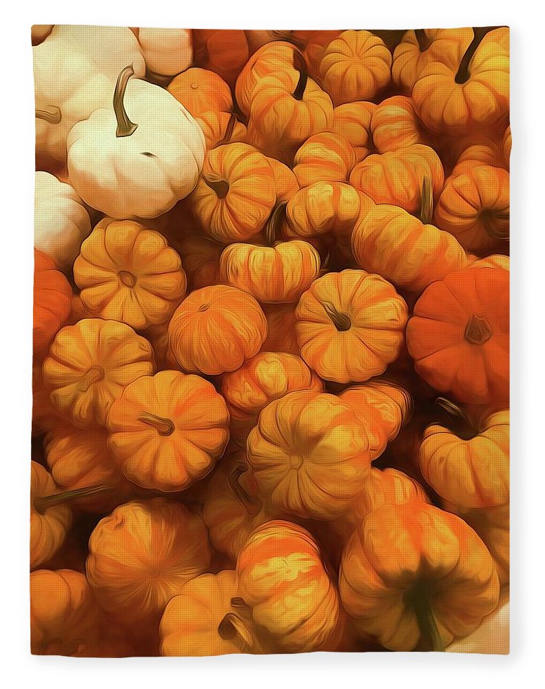Pumpkins Tiny Gourds Pile - Blanket