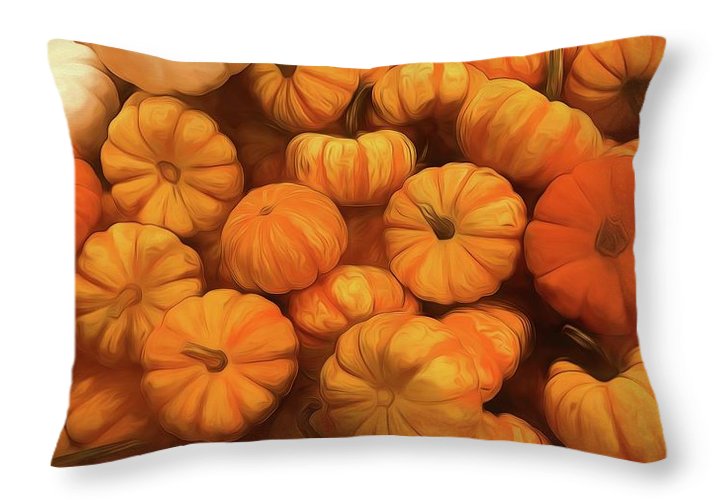 Pumpkins Tiny Gourds Pile - Throw Pillow