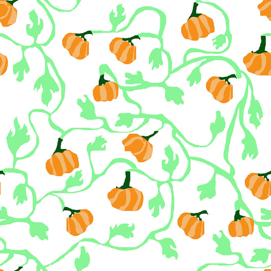 Pumpkin and Vines On White Digital Image Download