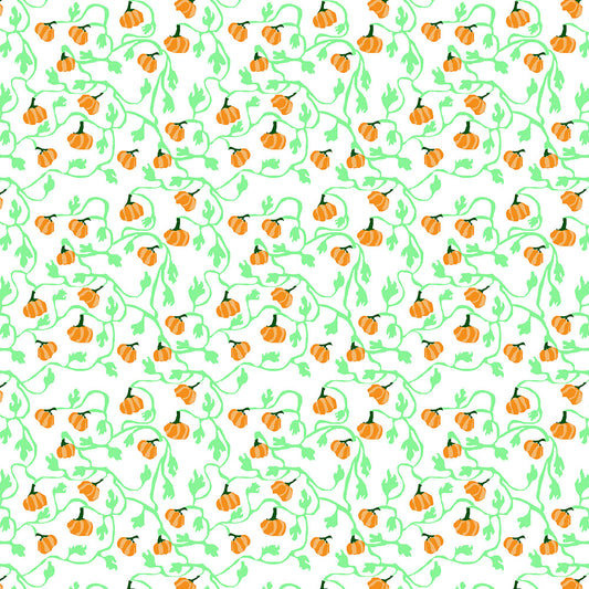 Pumpkin and Vines On White Digital Image Download