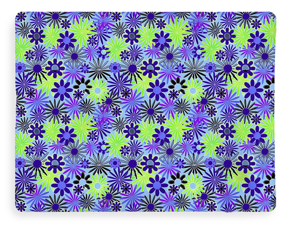 Purple and Green Daisies Variation 4 - Blanket