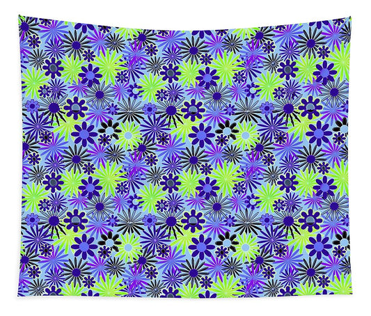 Purple and Green Daisies Variation 4 - Tapestry