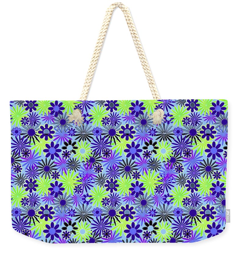 Purple and Green Daisies Variation 4 - Weekender Tote Bag