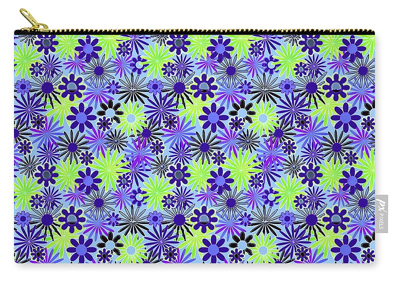 Purple and Green Daisies Variation 4 - Carry-All Pouch
