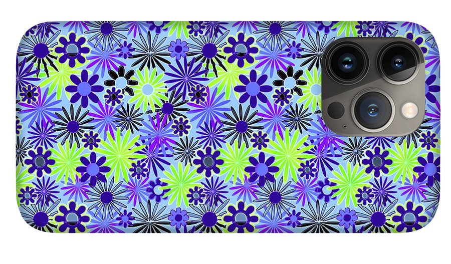 Purple and Green Daisies Variation 4 - Phone Case