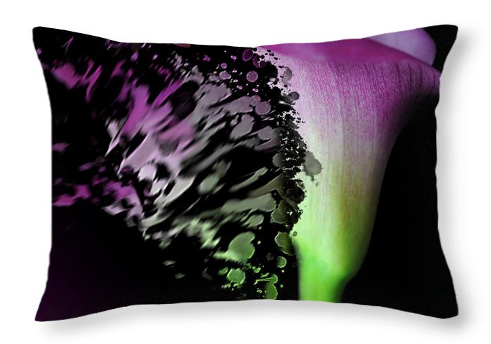 Purple Calla Lily Departs - Throw Pillow