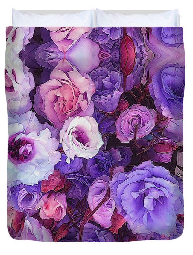 Purple Flower Kaleidoscope - Duvet Cover