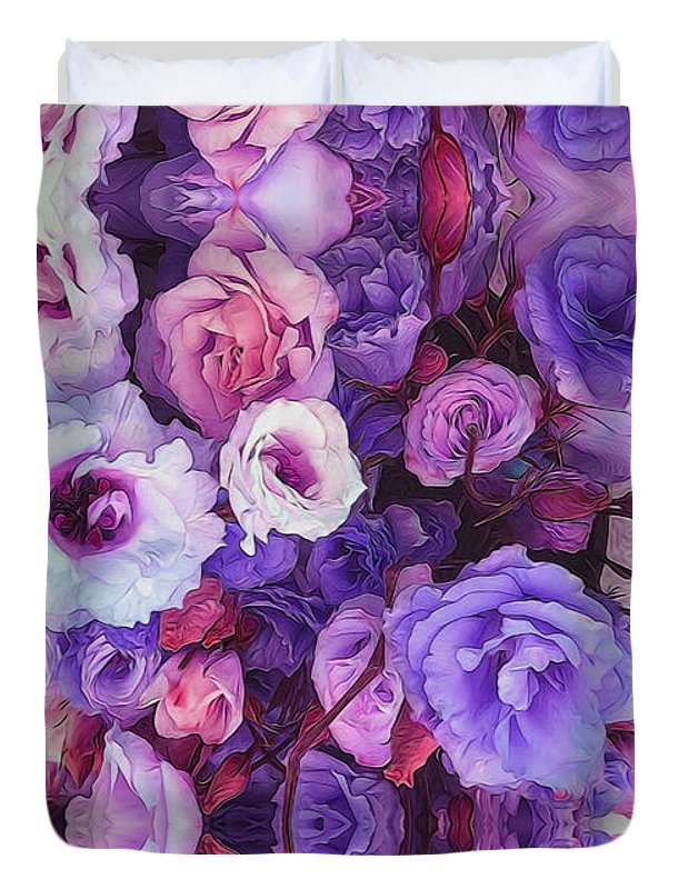 Purple Flower Kaleidoscope - Duvet Cover