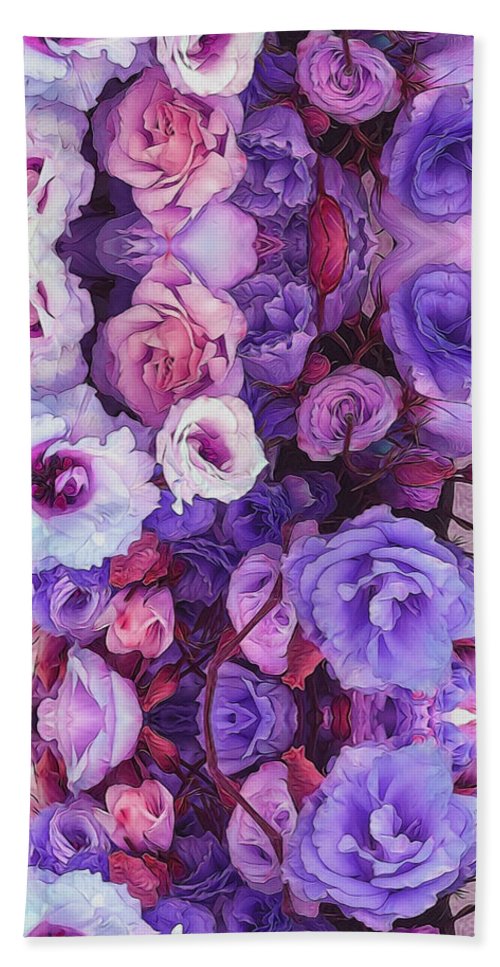 Purple Flower Kaleidoscope - Bath Towel
