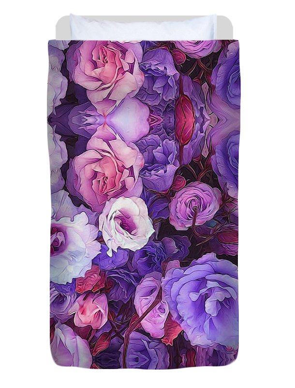 Purple Flower Kaleidoscope - Duvet Cover