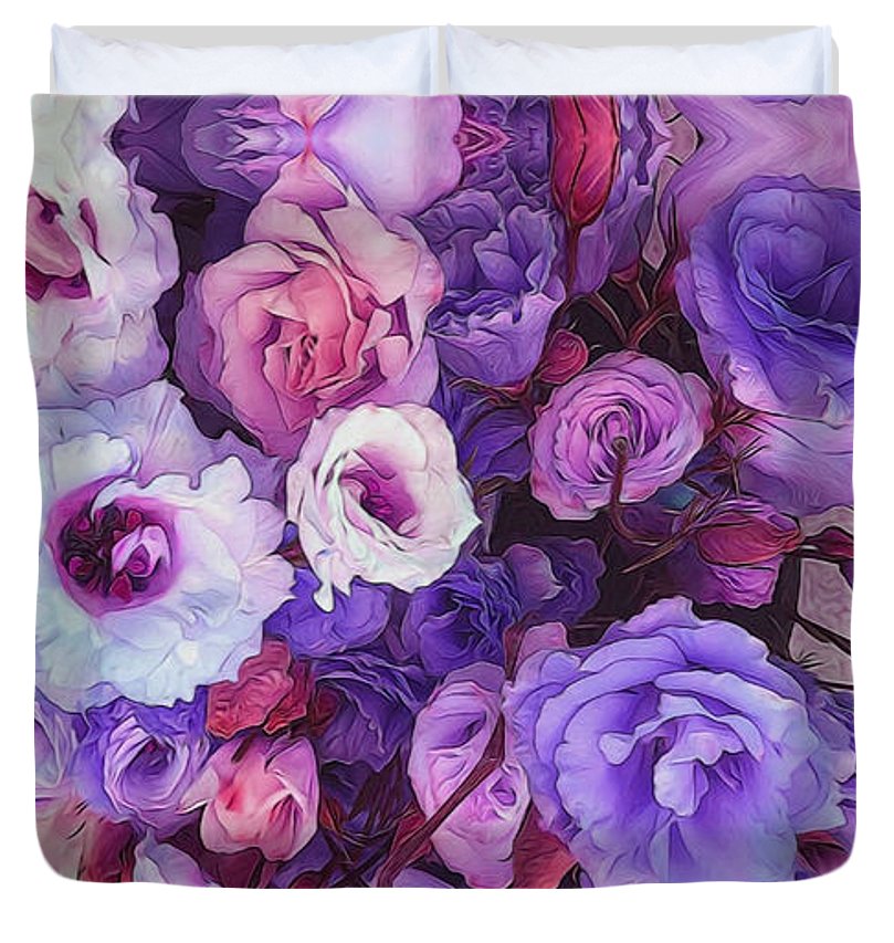 Purple Flower Kaleidoscope - Duvet Cover