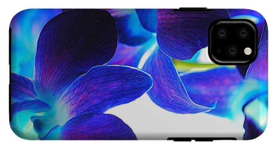 Purple Orchids On White Close Up - Phone Case