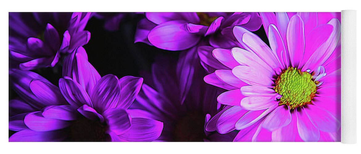 Purple Summer Daisies - Yoga Mat