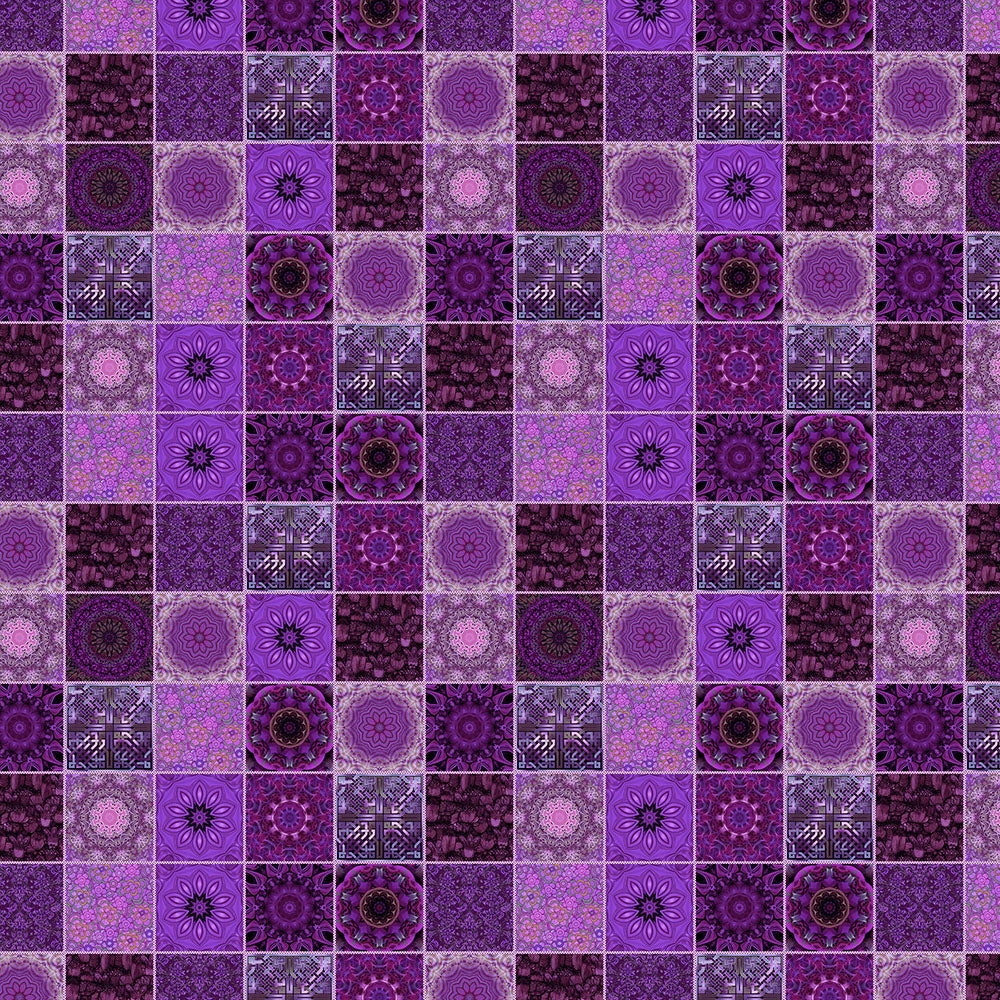 Purple Crazy Quilt Pattern Digital Image Download
