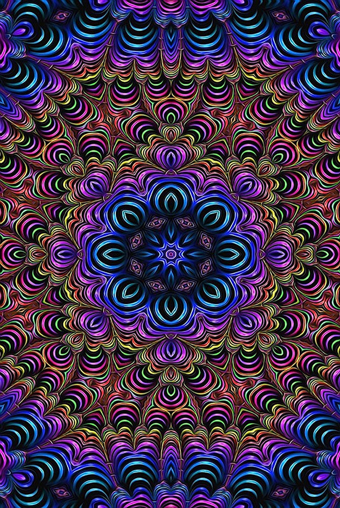 Purple Rainbow Curling Kaleidoscope Digital Image Download