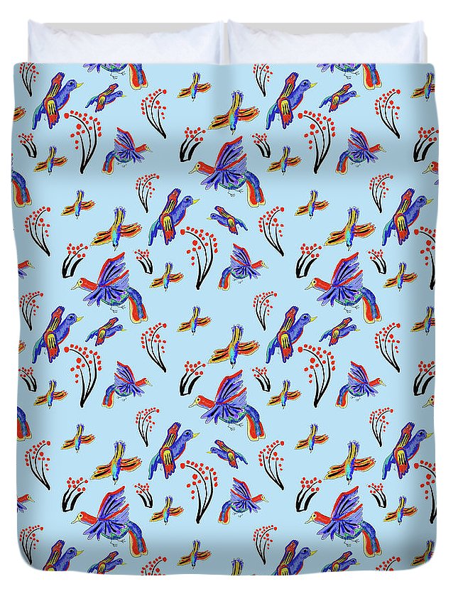 Rainbow Birds Pattern - Duvet Cover