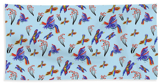 Rainbow Birds Pattern - Bath Towel