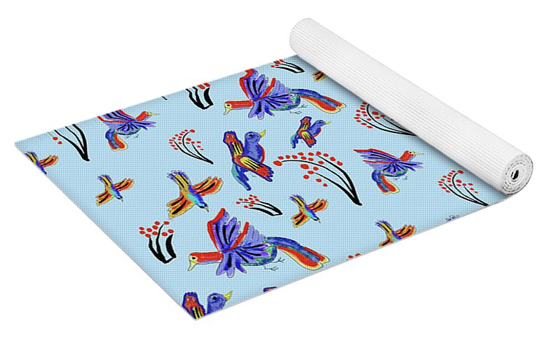 Rainbow Birds Pattern - Yoga Mat