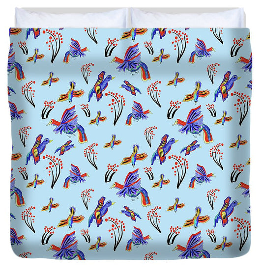 Rainbow Birds Pattern - Duvet Cover