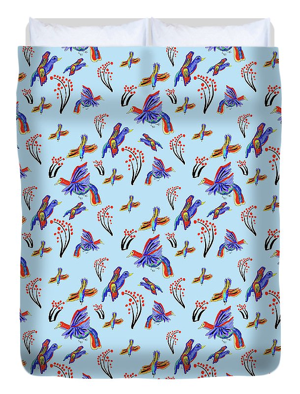 Rainbow Birds Pattern - Duvet Cover