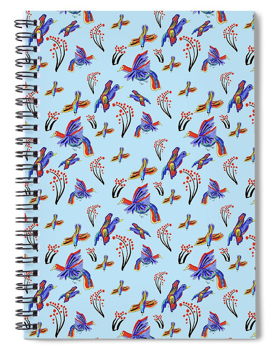 Rainbow Birds Pattern - Spiral Notebook