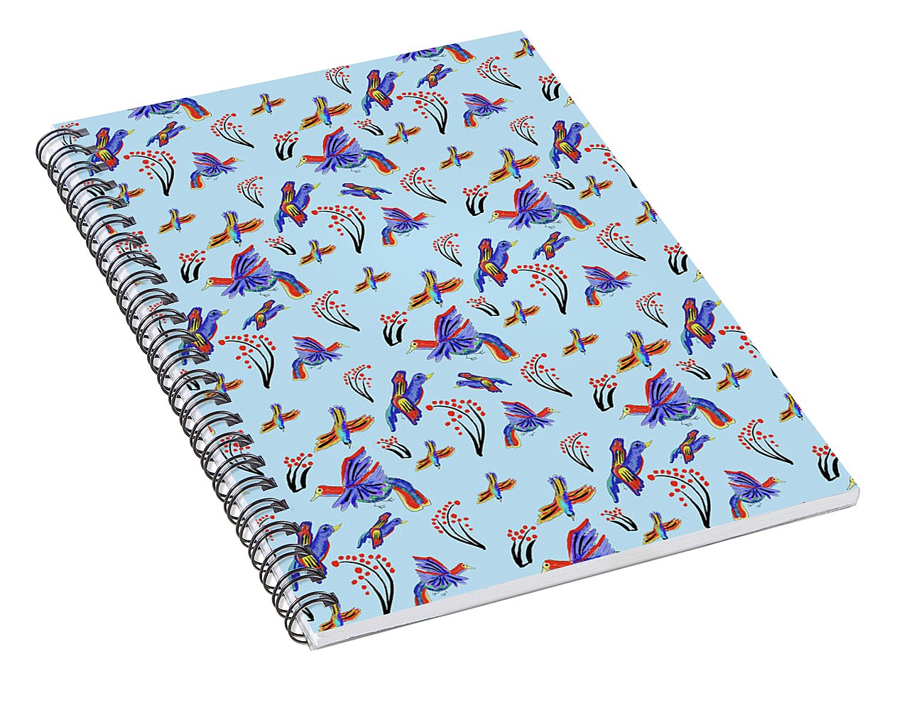 Rainbow Birds Pattern - Spiral Notebook
