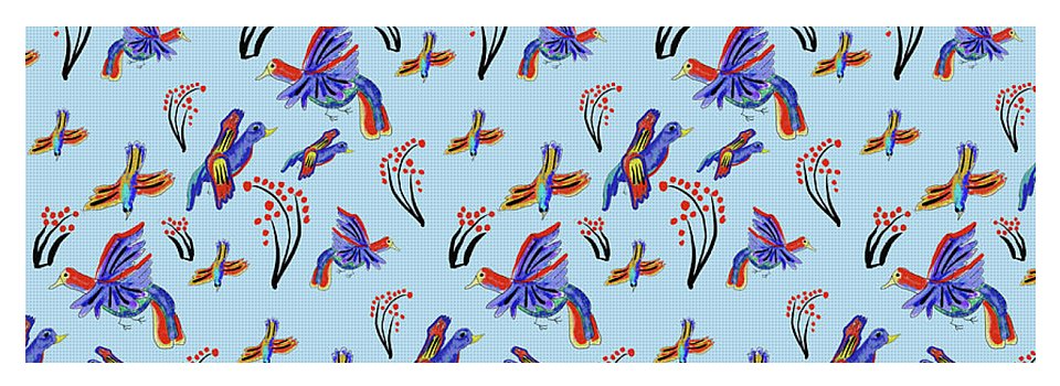 Rainbow Birds Pattern - Yoga Mat