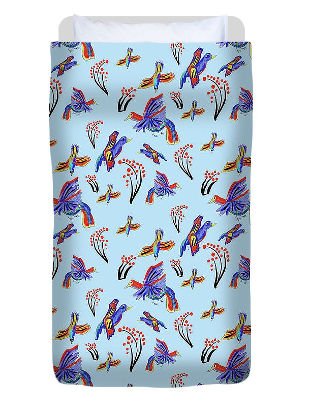 Rainbow Birds Pattern - Duvet Cover