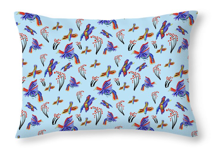 Rainbow Birds Pattern - Throw Pillow