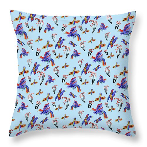 Rainbow Birds Pattern - Throw Pillow