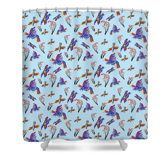 Rainbow Birds Pattern - Shower Curtain