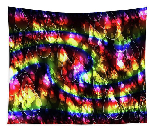 Rainbow Bokeh Raindrops - Tapestry