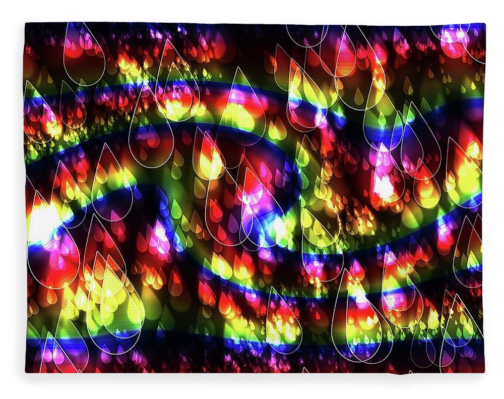 Rainbow Bokeh Raindrops - Blanket