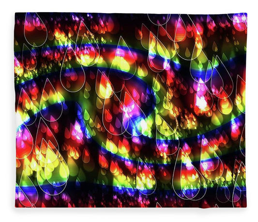 Rainbow Bokeh Raindrops - Blanket