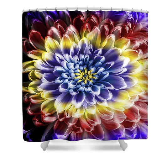 Rainbow Chrysanthemum - Shower Curtain