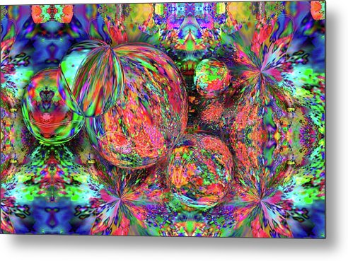 Rainbow Fractal Bubbles - Metal Print