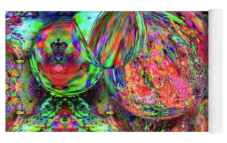 Rainbow Fractal Bubbles - Yoga Mat