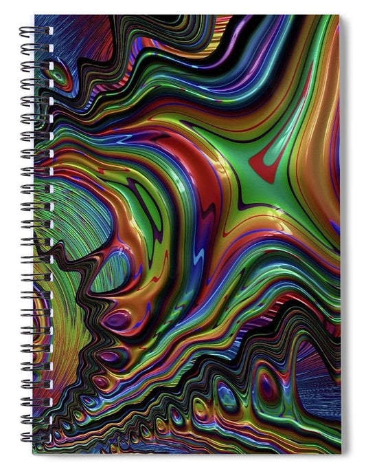 Rainbow Liquid Fractal - Spiral Notebook