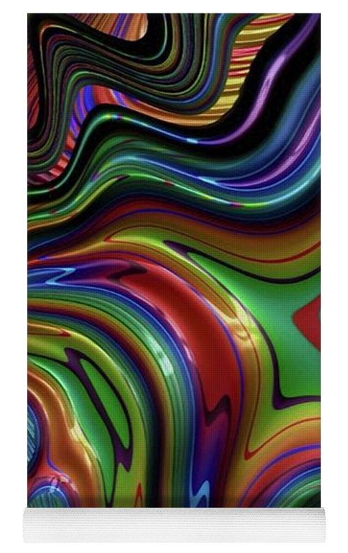 Rainbow Liquid Fractal - Yoga Mat