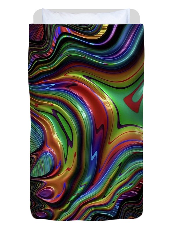 Rainbow Liquid Fractal - Duvet Cover