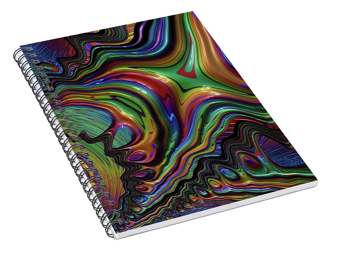 Rainbow Liquid Fractal - Spiral Notebook