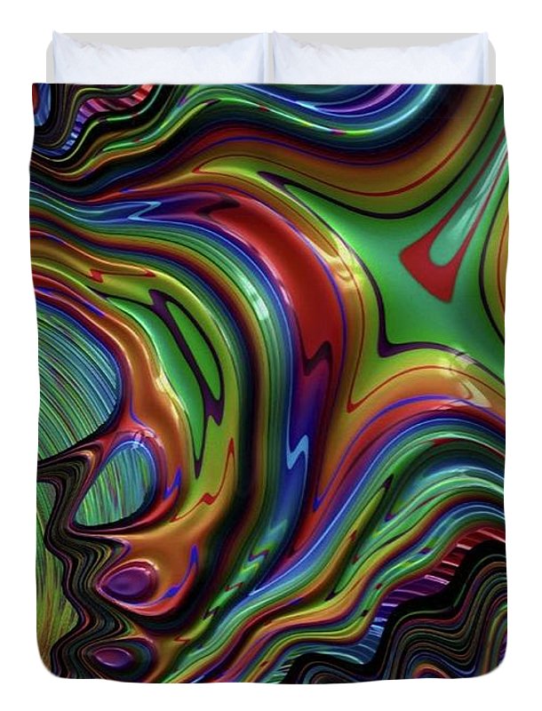Rainbow Liquid Fractal - Duvet Cover